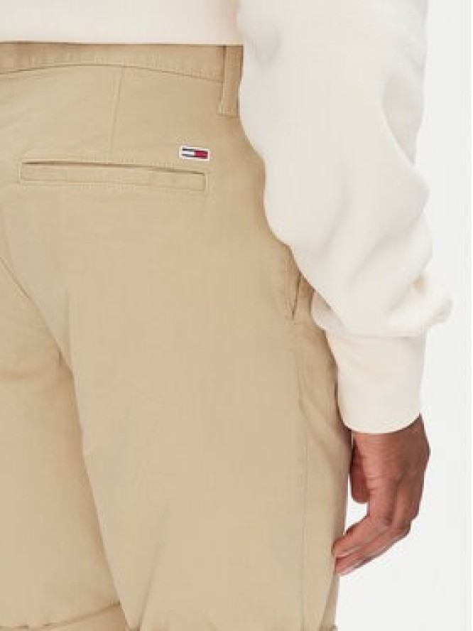 Tommy Jeans Szorty materiałowe Scanton DM0DM21950 Beżowy Slim Fit