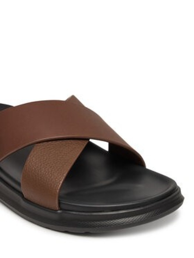 Tommy Hilfiger Klapki D Density Hilfiger Lth Cc Sand FM0FM05358 Brązowy