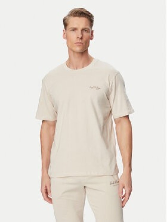 Jack & Jones Komplet t-shirt i spodenki Archive 12297642 Beżowy Relaxed Fit