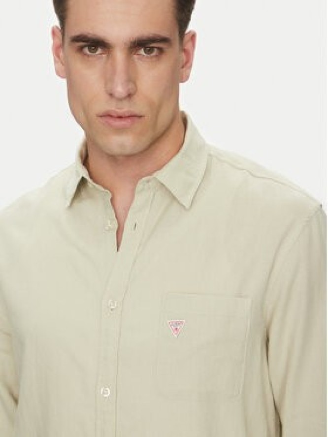 Guess Koszula F4GH00 WG3L0 Zielony Regular Fit