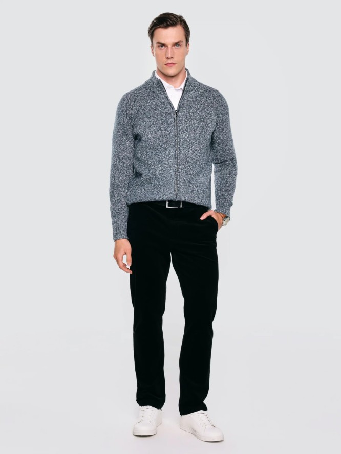 Sweter męski rozpinany melanżowy niebieski Dionis 402