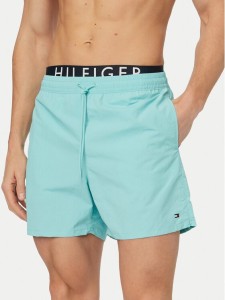 Tommy Hilfiger Szorty kąpielowe UM0UM03749 Turkusowy Regular Fit