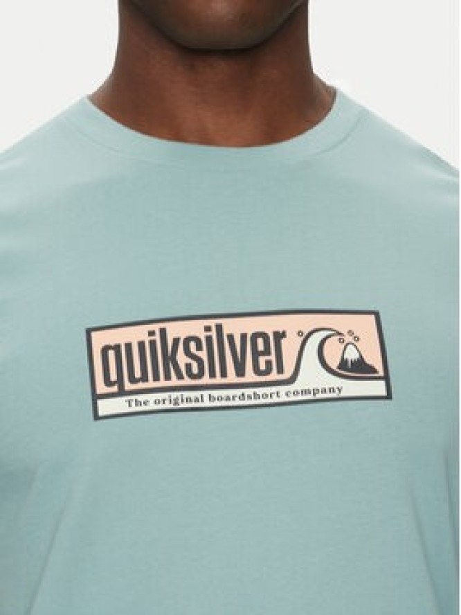 Quiksilver T-Shirt EQYZT08040 Turkusowy Regular Fit