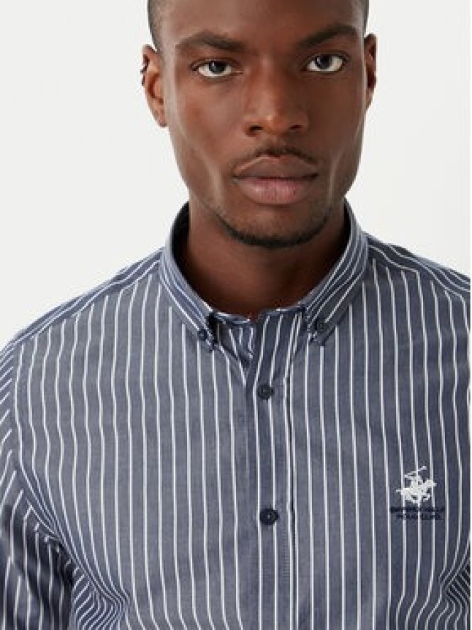 Beverly Hills Polo Club Koszula P-SS26M-BRASS Granatowy Regular Fit
