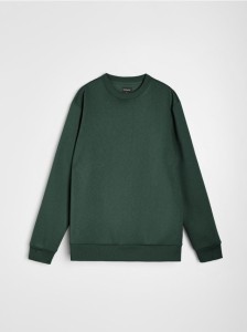 Bluza crewneck z domieszką bawełny - zielony