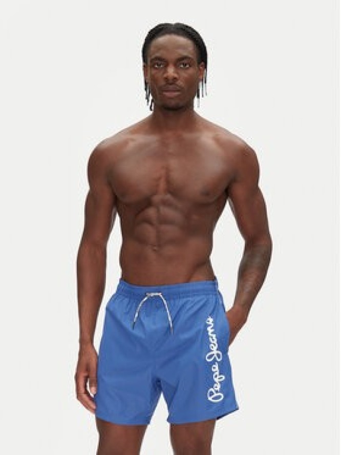 Pepe Jeans Szorty kąpielowe Logo PMB10419 Niebieski Regular Fit