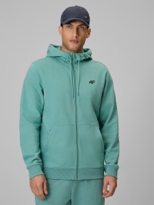 4F Bluza dresowa regular z kapturem męska - zielona XXL