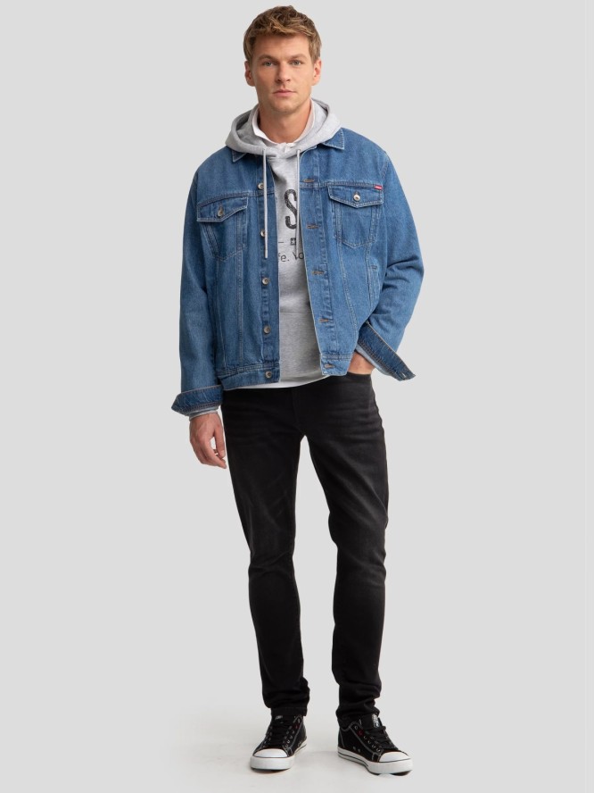Kurtka męska jeansowa niebieska Carl 295
