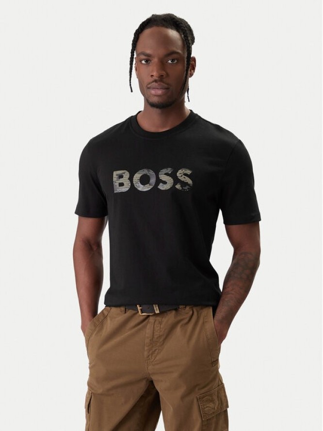 BOSS T-Shirt Insignia 50556009 Czarny Regular Fit