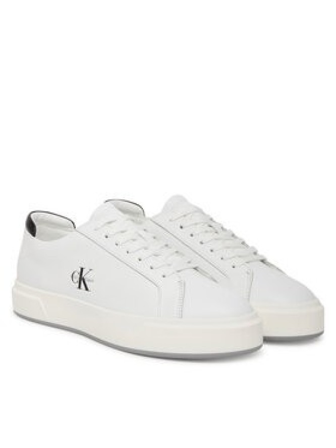 Calvin Klein Sneakersy Basket Cupsole Laceup Lth Ml YM0YM01460 Biały