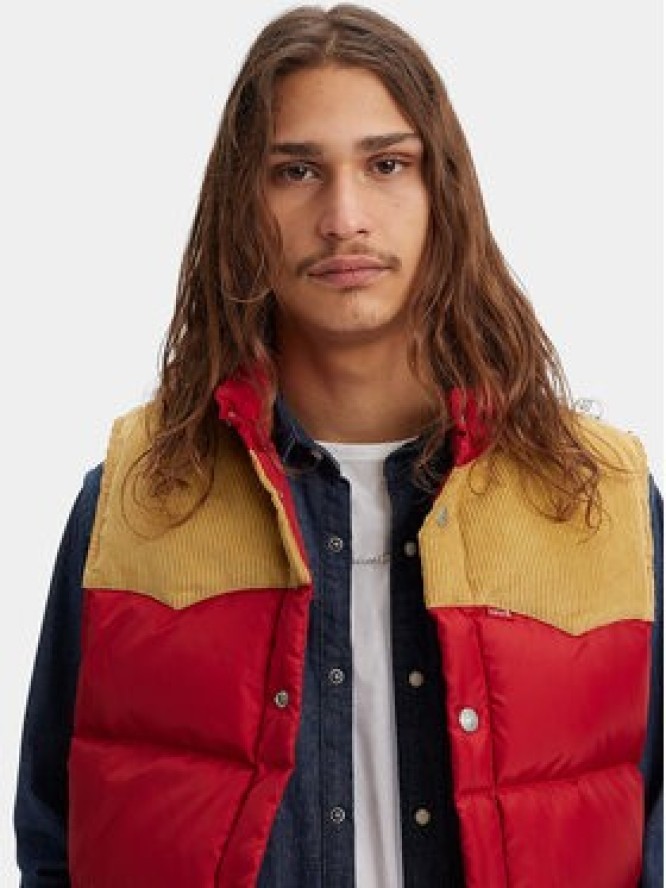 Levi's® Bezrękawnik Western Super Puffer A5634-0003 Czerwony Regular Fit