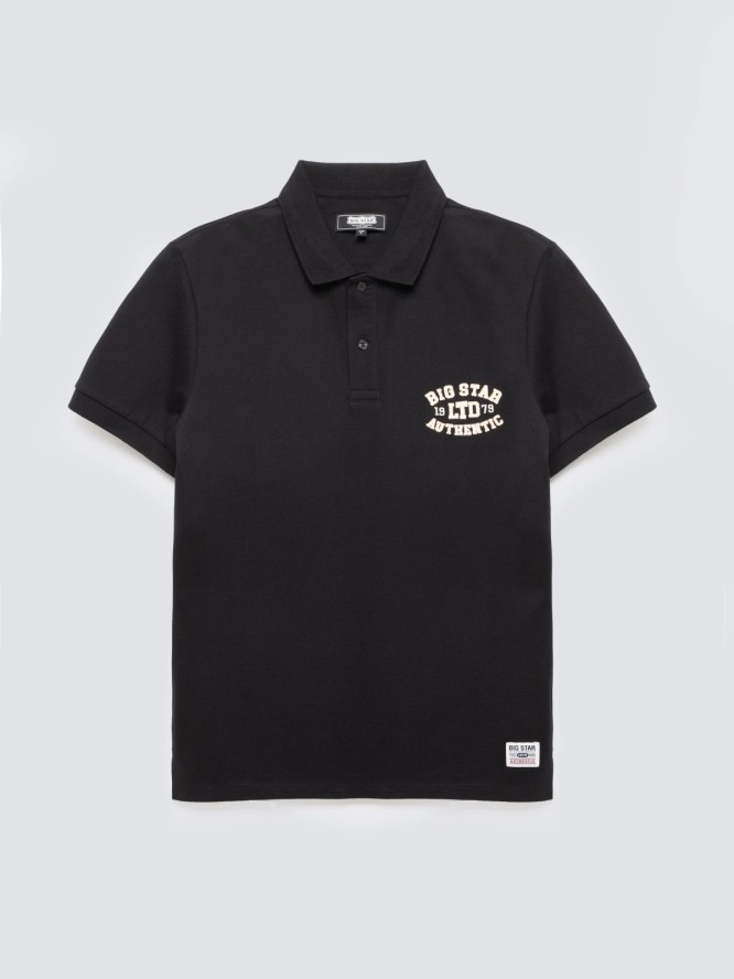 Koszulka męska polo czarna Livier 906