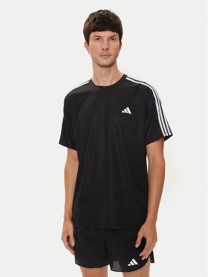 adidas Koszulka techniczna Train Essentials 3-Stripes IB8150 Czarny Regular Fit