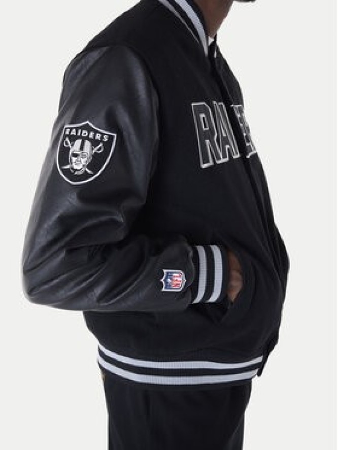 New Era Kurtka bomber New Era NFL Las Vegas Raiders Varsity 60596371 Czarny Regular Fit
