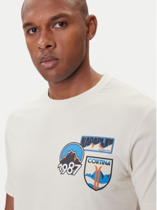 Napapijri T-Shirt S-Montepiana NP0A88SV Beżowy Regular Fit