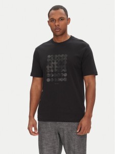 BOSS T-Shirt Tee Print Striped C 50537845 Czarny Relaxed Fit