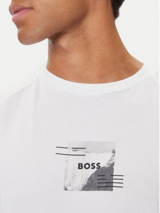 BOSS T-Shirt Stripe Zone 50548093 Biały Relaxed Fit