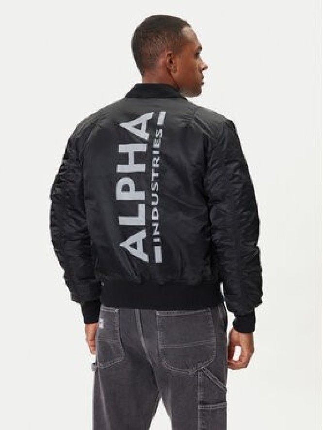 Alpha Industries Kurtka bomber MA-1 Zip Hood Back Print 128113 Czarny Regular Fit