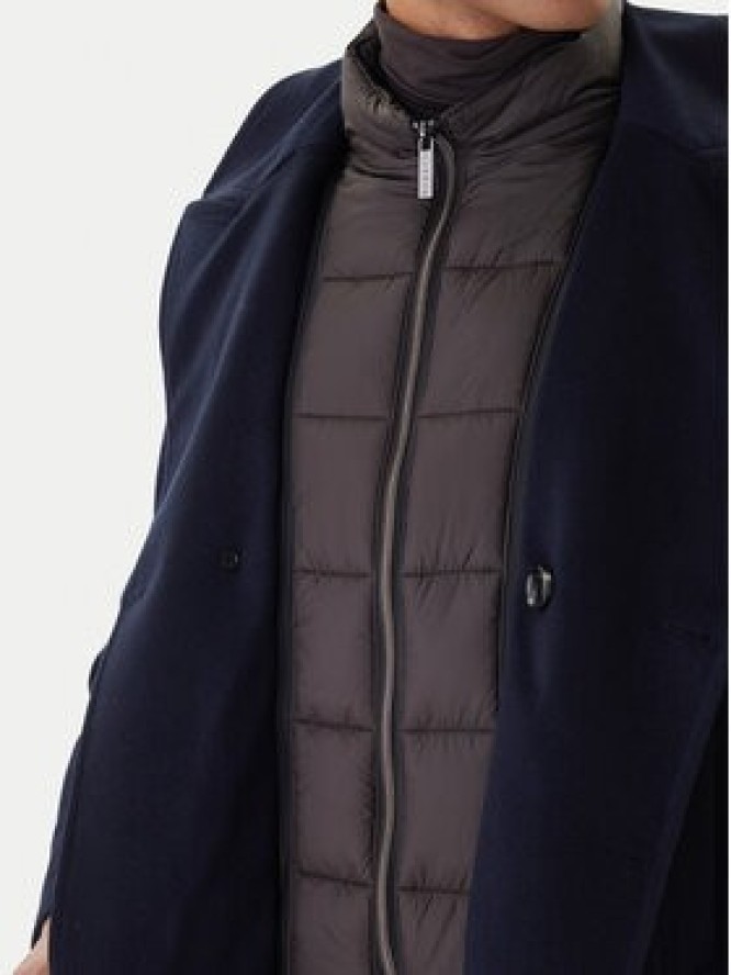 Bugatti Płaszcz wełniany 874228-81063 Granatowy Regular Fit