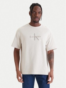 Calvin Klein Jeans T-Shirt LV04RF819G Beżowy Regular Fit