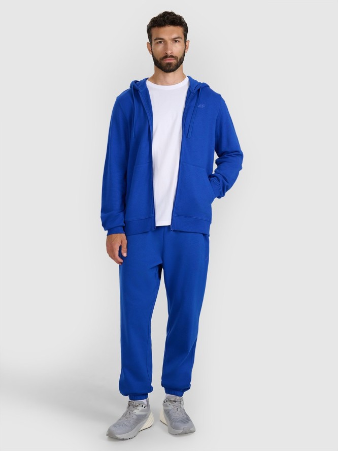 4F Bluza dresowa rozpinana z kapturem męska - niebieska S