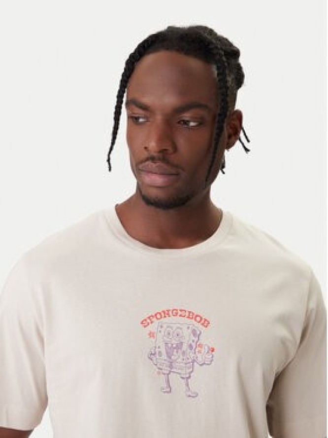 Jack & Jones T-Shirt Spongebob 12286631 Beżowy Relaxed Fit