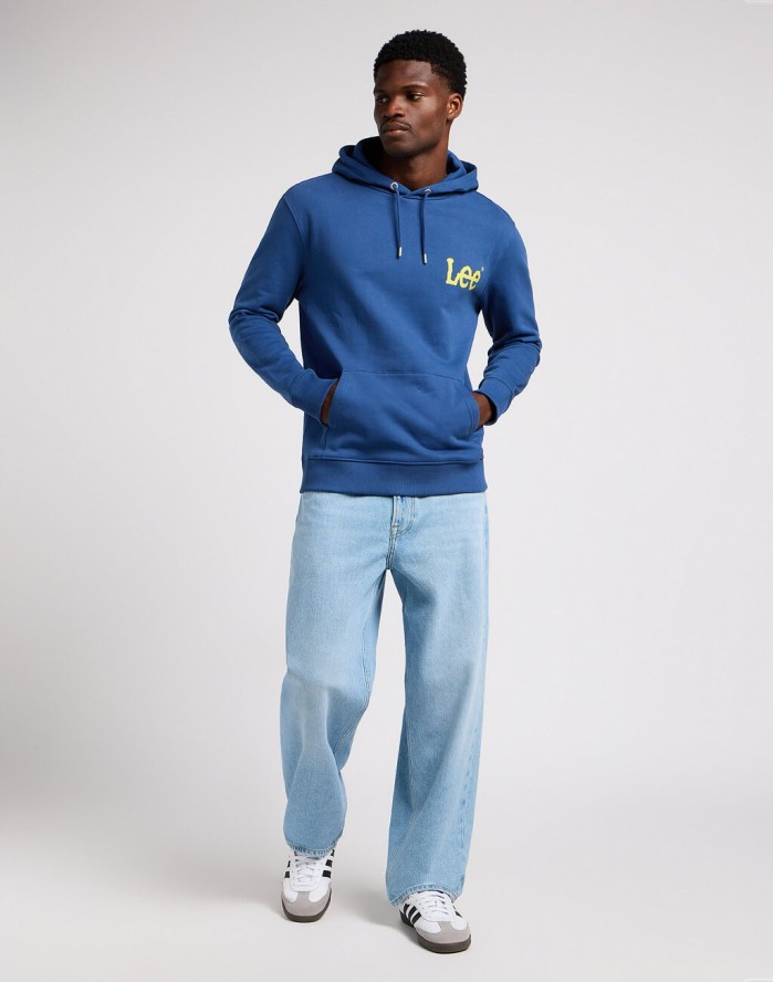 LEE WOBBLY HOODIE MĘSKA BLUZA NIEROZPINANA LOGO MIDNIGHT NAVY 112349102 LM54016852