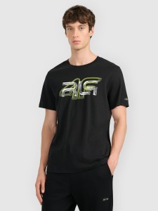 4F T-shirt regular z nadrukiem męski 4F x Robert Lewandowski - czarny M