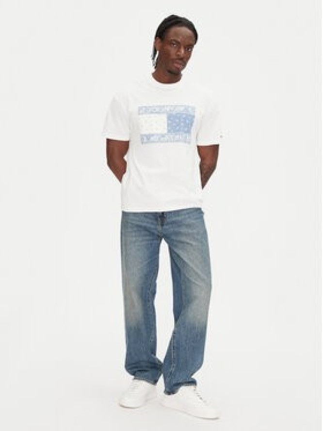 Tommy Jeans T-Shirt Paisley Flag DM0DM20810 Écru Relaxed Fit