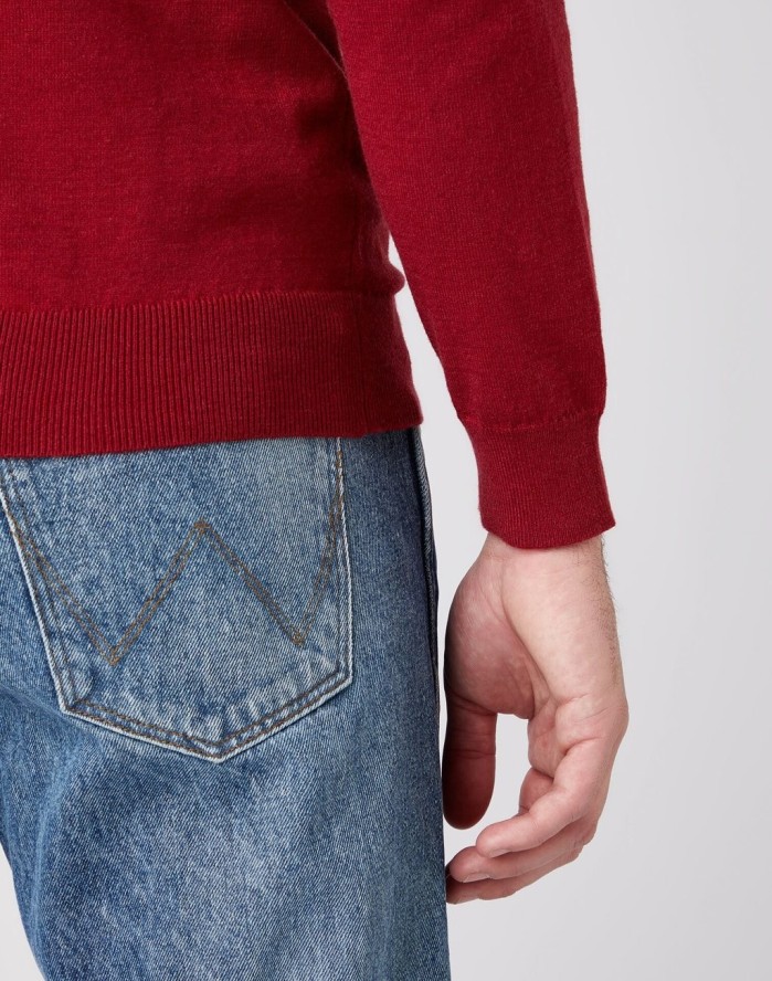 WRANGLER CREW KNIT MĘSKI SWETER KLASYCZNY BIKING RED W8A02PX2G 112141656