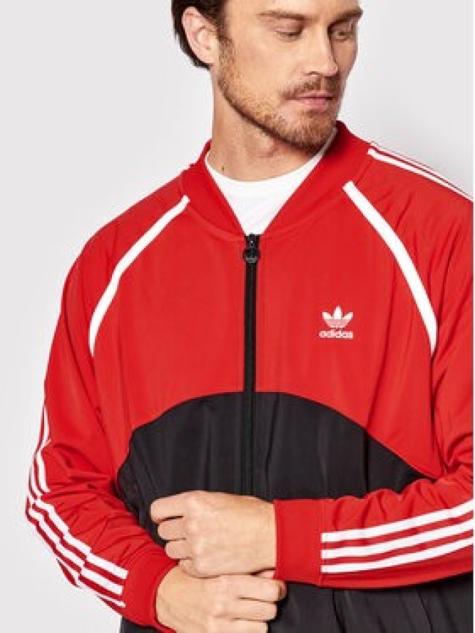 adidas Bluza Sst Blocked HC2076 Czerwony Regular Fit