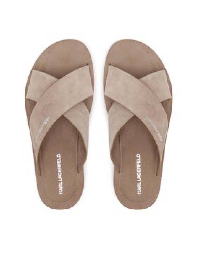 KARL LAGERFELD Klapki Kastor III KL70214 Beżowy