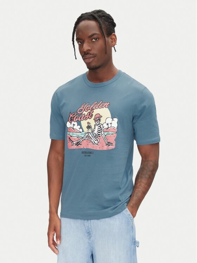 Jack & Jones T-Shirt Eljah 12268472 Niebieski Relaxed Fit