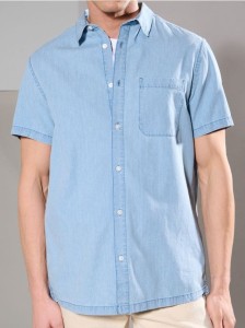 Koszula regular fit z krótkim rękawem - niebieski