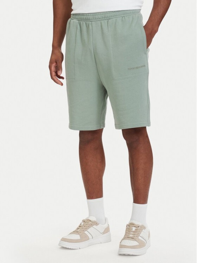 Tommy Hilfiger Szorty sportowe Essential UM0UM03914 Zielony jasny Regular Fit
