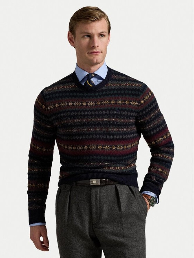 Polo Ralph Lauren Sweter 710981615001 Granatowy Regular Fit