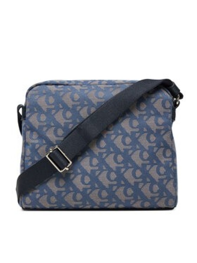 Calvin Klein Saszetka Slouched Monogram Mini Zip Fligh LV04G3175G Błękitny