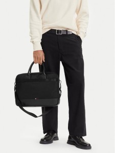Tommy Hilfiger Torba na laptopa Th Nylon Travel Computer Bag AM0AM13470 Czarny