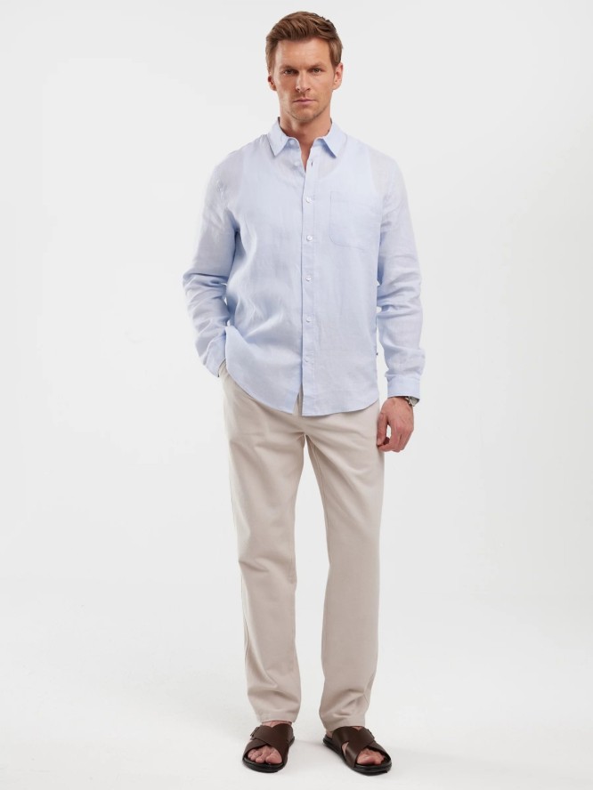 Lniana koszula męska błękitna Jianis 400