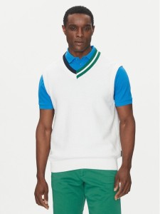 Hechter Paris Sweter 65013 151809 Biały Regular Fit