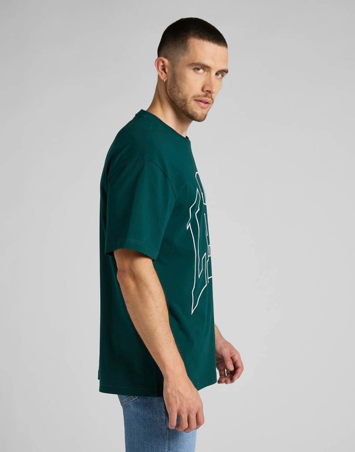 LEE SS VARSITY TEE MĘSKA KOSZULKA T-SHIRT LOGO ESMERALDA L69CFE96 112321823