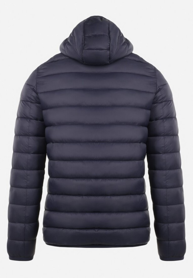 Granatowa Kurtka Pikowana z Kapturem Letos