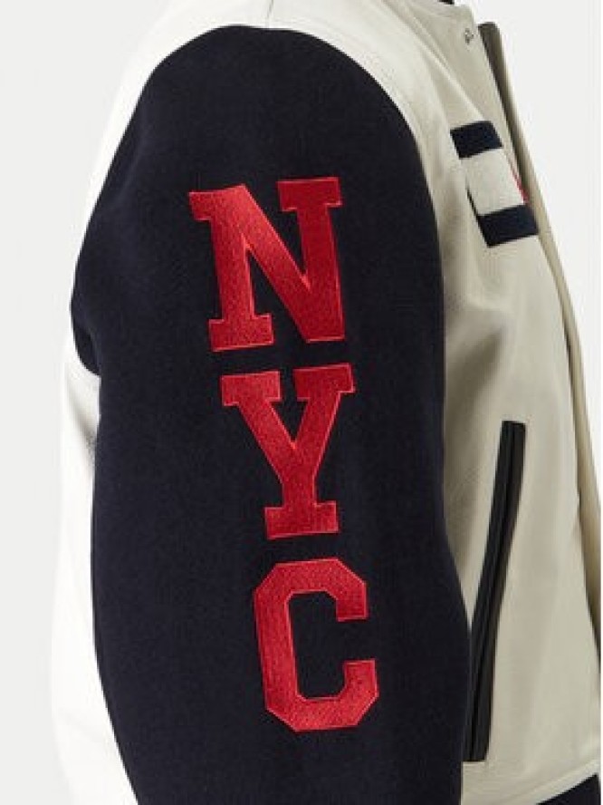 Tommy Hilfiger Kurtka bomber Varsity MW0MW41866 Écru Regular Fit