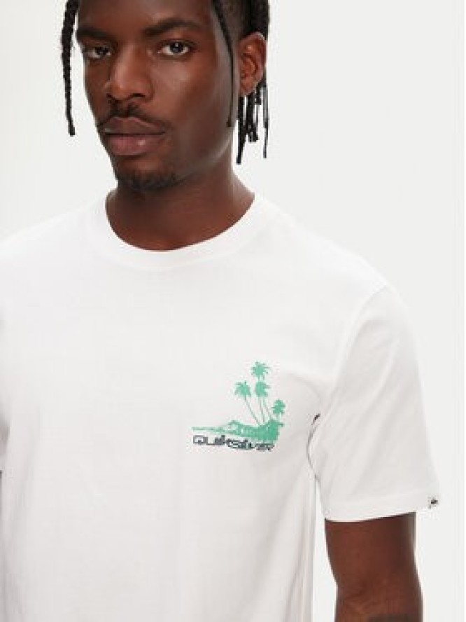 Quiksilver T-Shirt Palm Lines Ss EQYZT08057 Biały Regular Fit