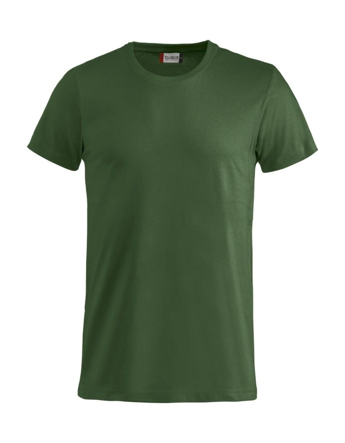 clique Basic-T Junior T-shirt z prążkowanym wykończeniem kołnierza – bottle