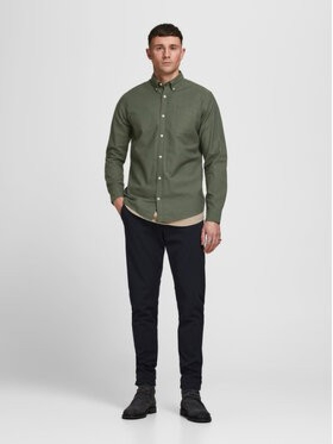Jack & Jones Koszula 12182486 Zielony Slim Fit