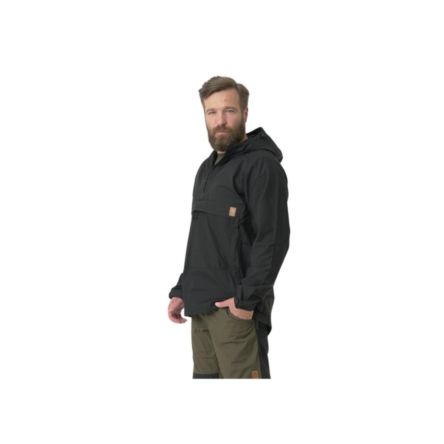 Kurtka turystyczna męska Anorak Helikon-Tex WOODSMAN® Czarna