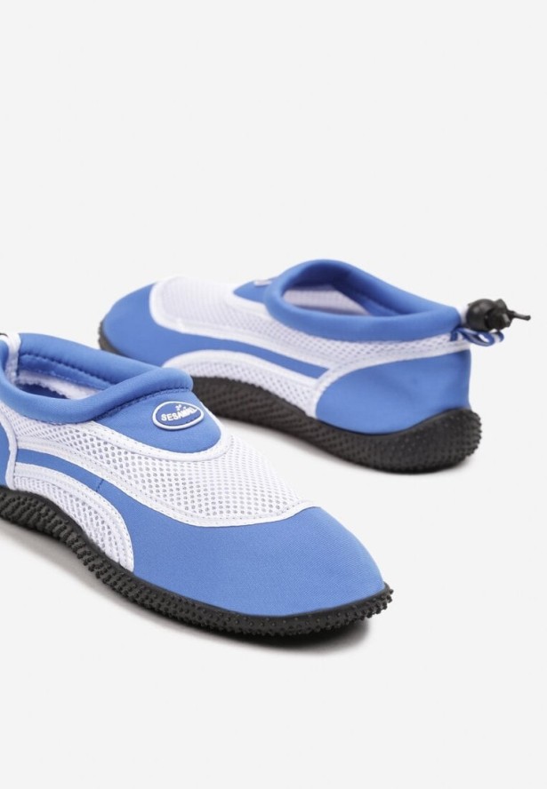 Niebiesko-Białe Buty Sportowe do Wody z Siateczki z Elastyczną Podeszwą Camagia