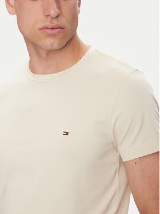 Tommy Hilfiger T-Shirt MW0MW10800 Beżowy Slim Fit