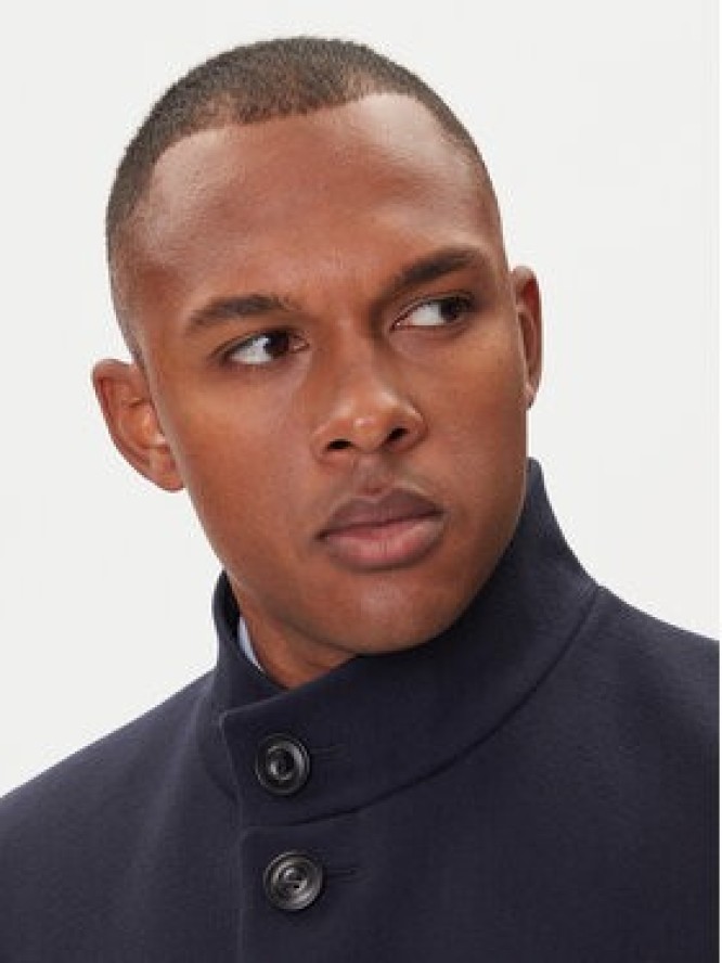 HUGO Płaszcz wełniany Mintrax2541 50546551 Granatowy Regular Fit